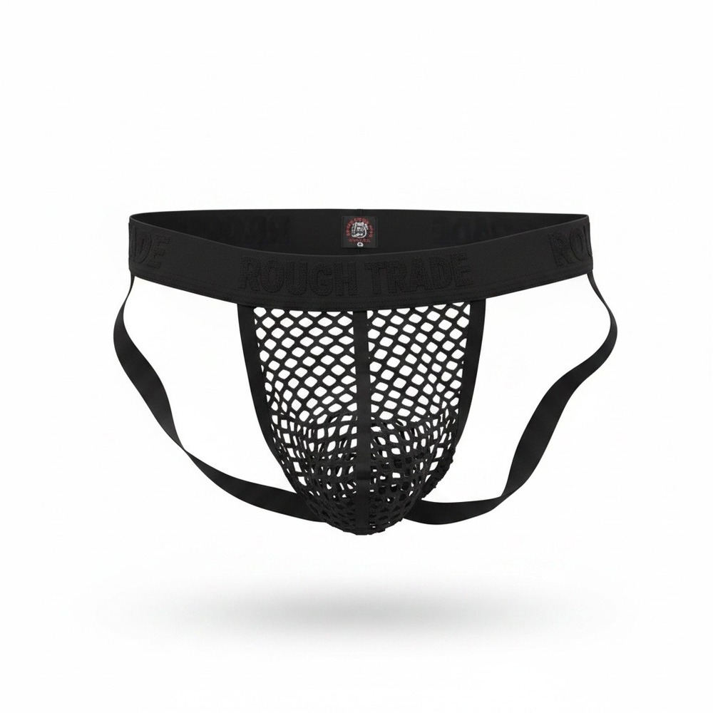 Rough Trade Gear Mens Black Mesh Jockstrap Athletic Underwear Made in USA Medium
